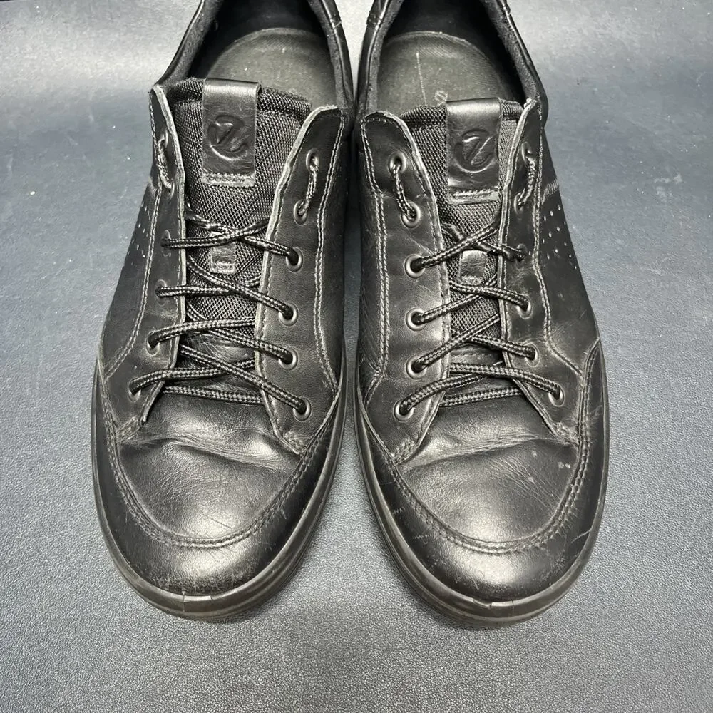 Ecco Men's Soft Classic Lace Sneaker Black Leather EU 47 Size 13 US